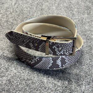 Calvin Klein Reversible Snake Print Leather Belt Sz M 35 slight flaw in photos